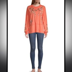 Johnny Was Acacia Seamed Relaxed Long Sleeve Tee